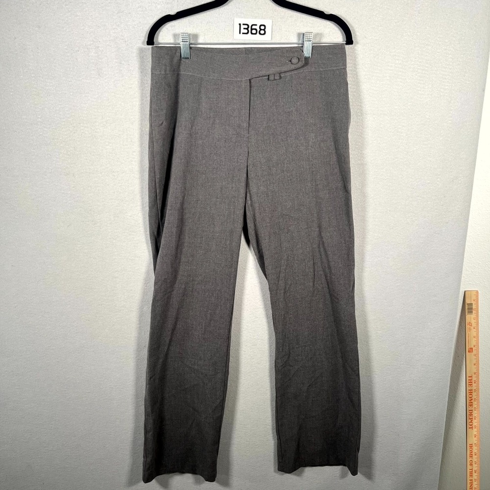 Marianne Dress Pants Womens‎ 10 Gray Stretch Wide Leg Career Formal Business